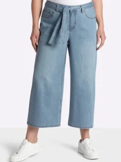 7/8-Jeans mit weiten Beinen