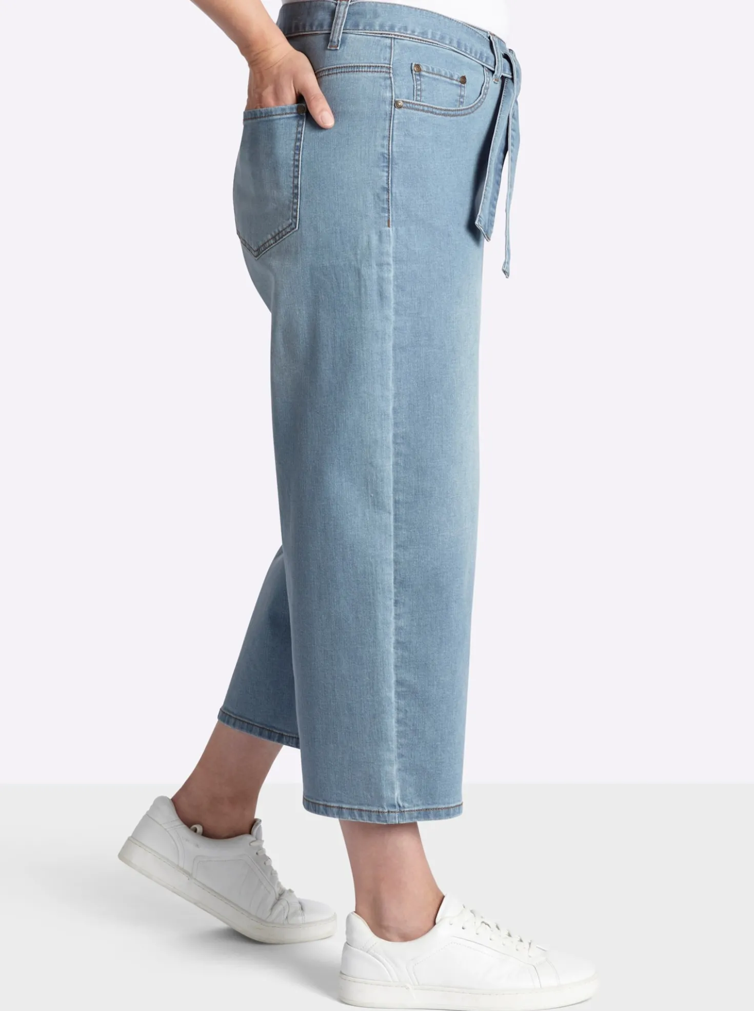 7/8-Jeans mit weiten Beinen