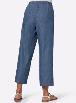7/8-Jeans mit Ziernaht vorne, weites Bein