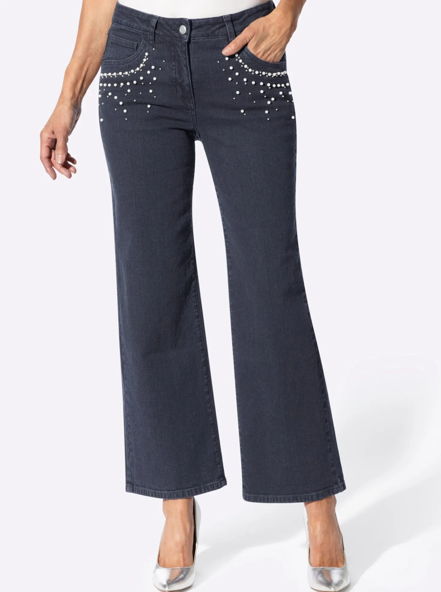 Jeans mit Zierperlen