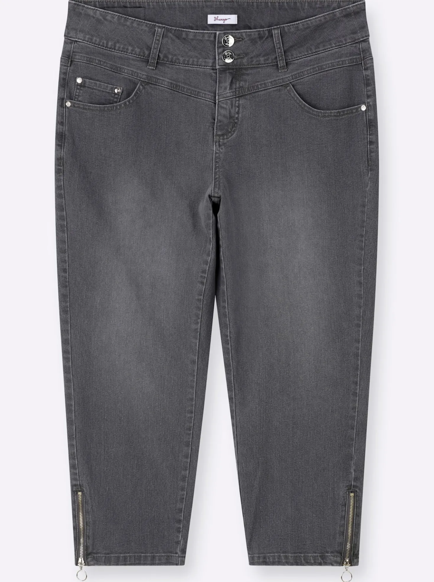 7/8-Jeans mit Zipper am Saum