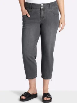 7/8-Jeans mit Zipper am Saum