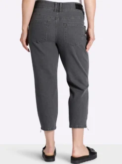 7/8-Jeans mit Zipper am Saum