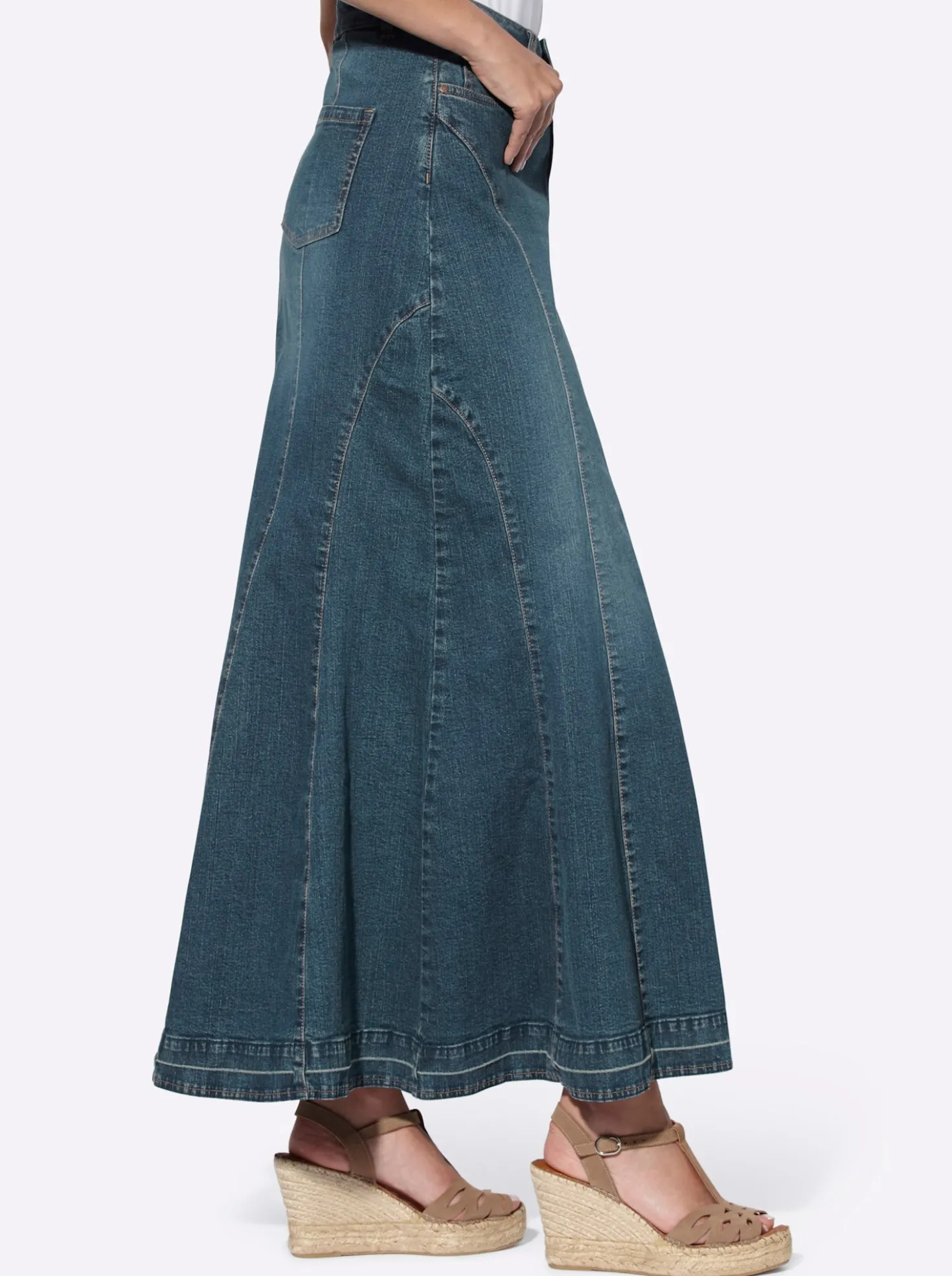 Jeansrock in Godet-Form