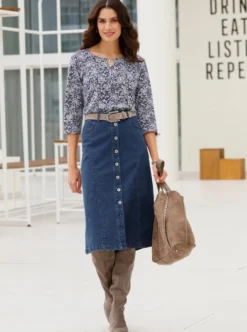Jeansrock in Stretch-Qualität