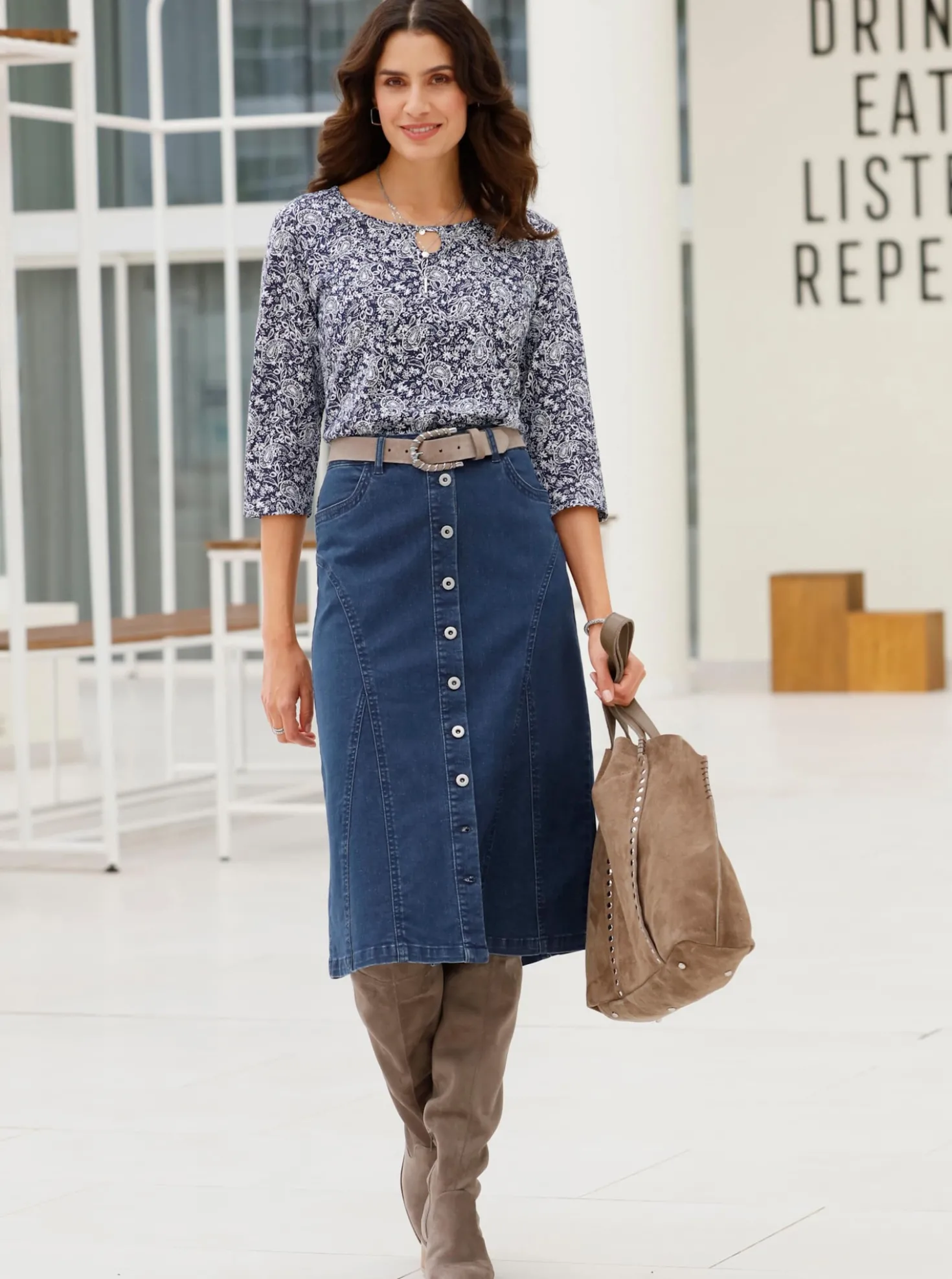 Jeansrock in Stretch-Qualität