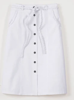 Jeansrock mit Flecht-Gürtel