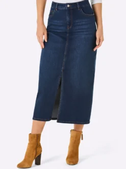 Jeansrock mit Gehschlitz vorne