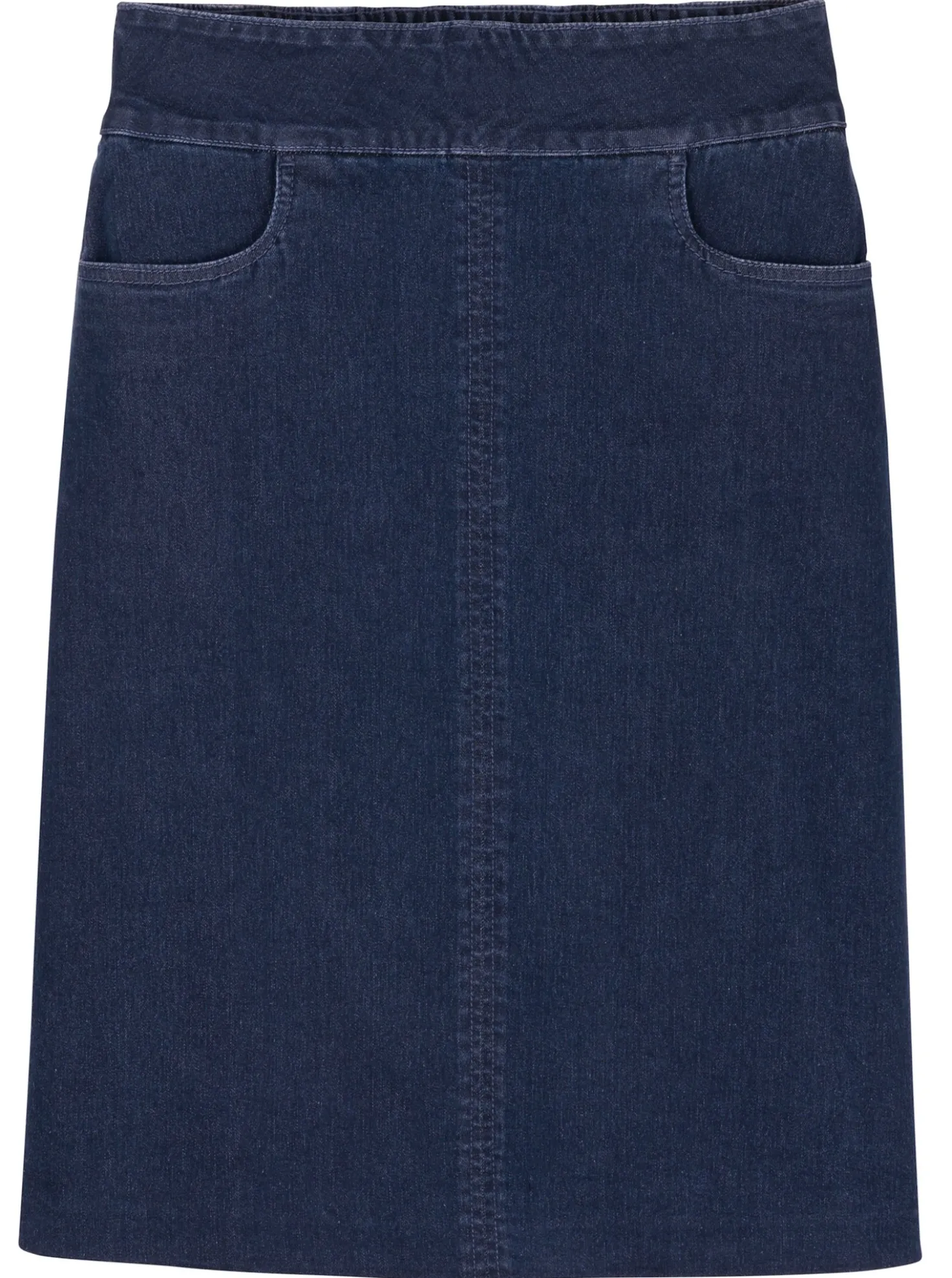 Jeansrock mit hoher Bundpatte
