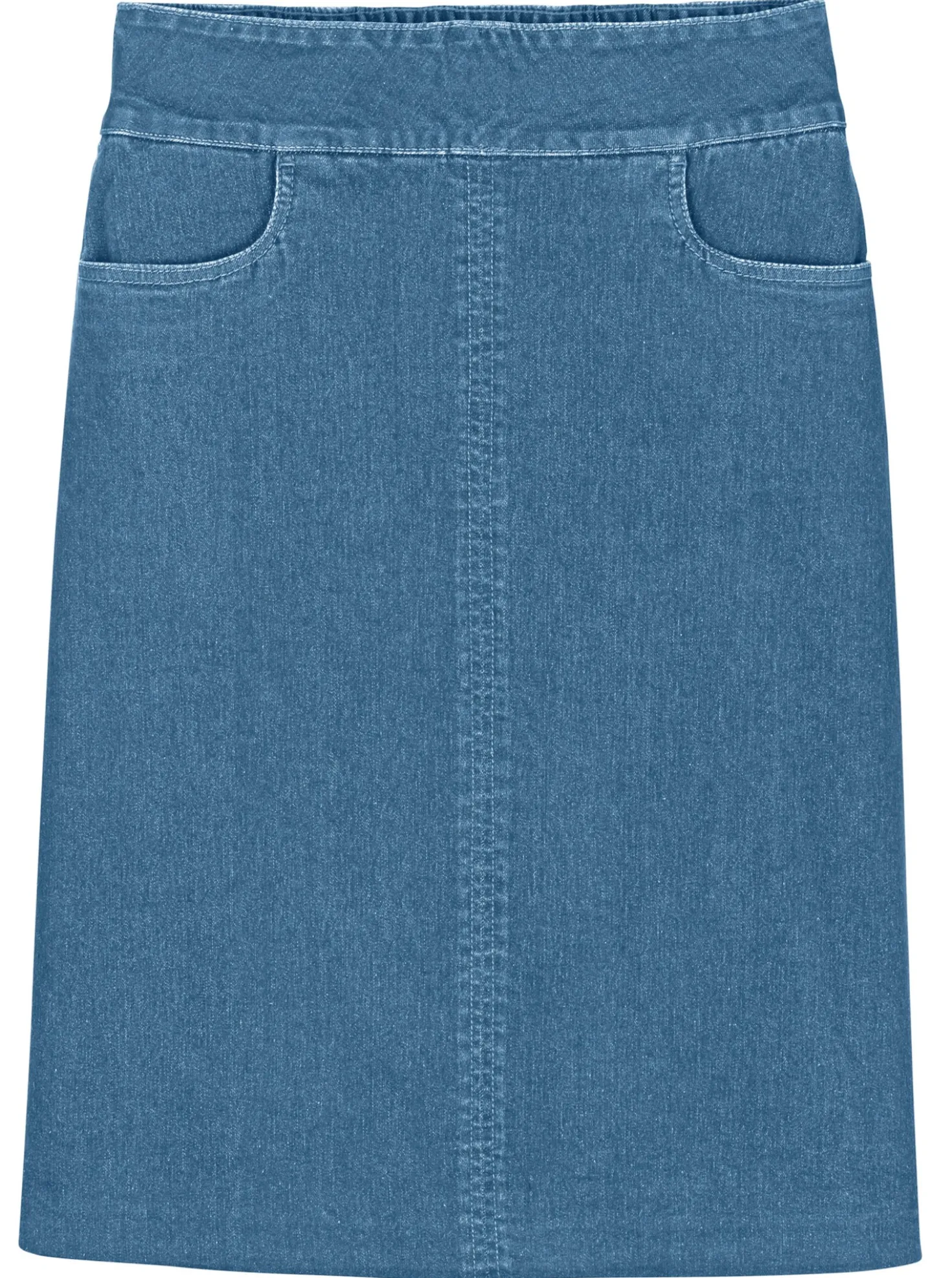 Jeansrock mit hoher Bundpatte