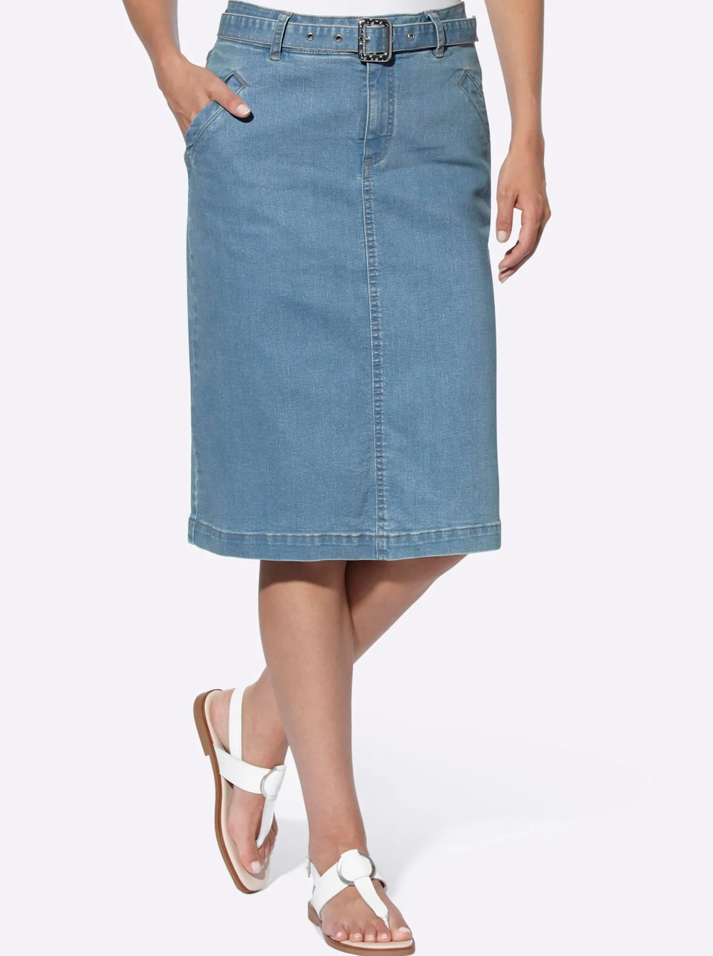 Jeansrock mit Jeans-Gürtel
