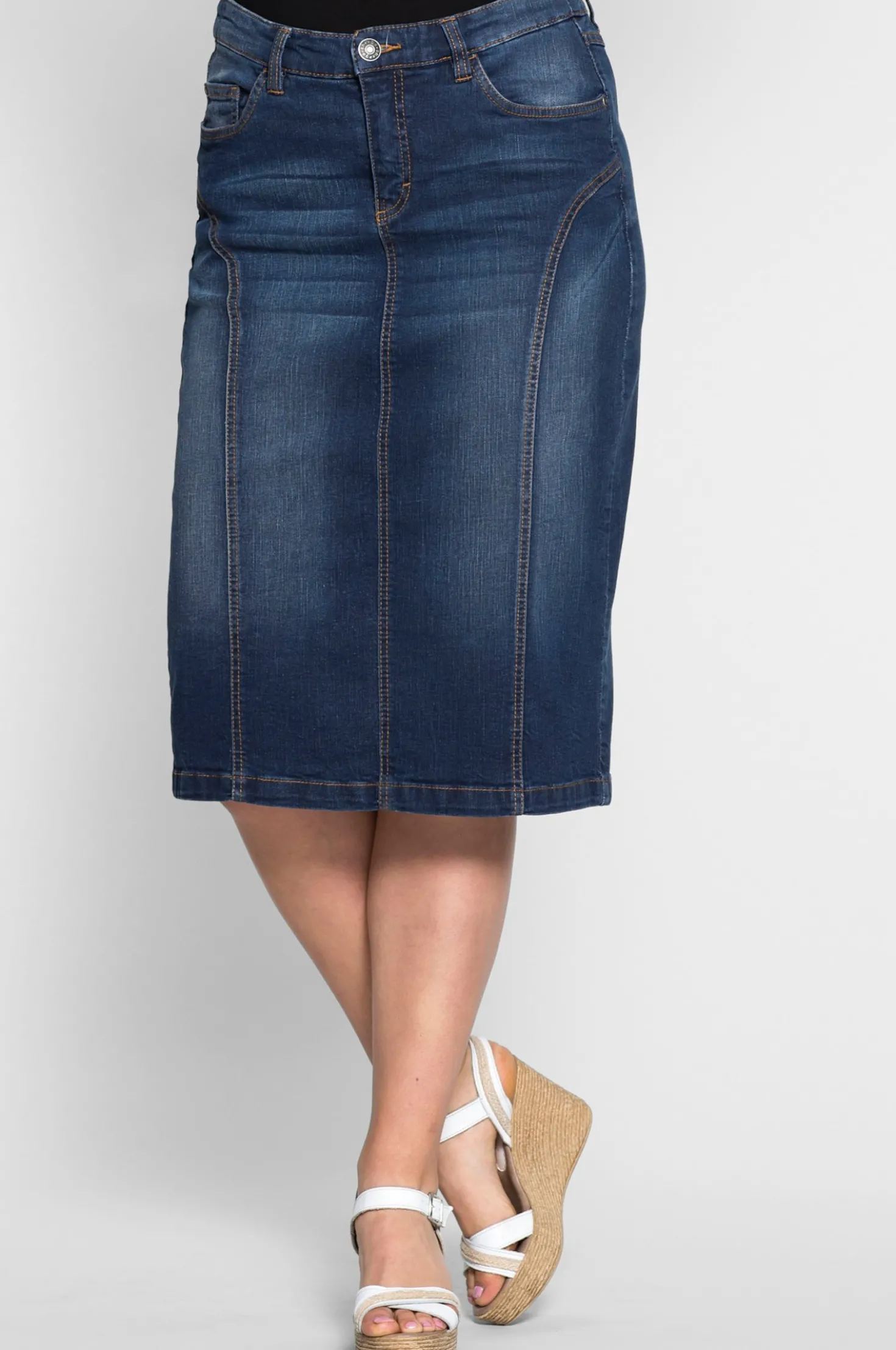 Jeansrock mit Teilungsnähten