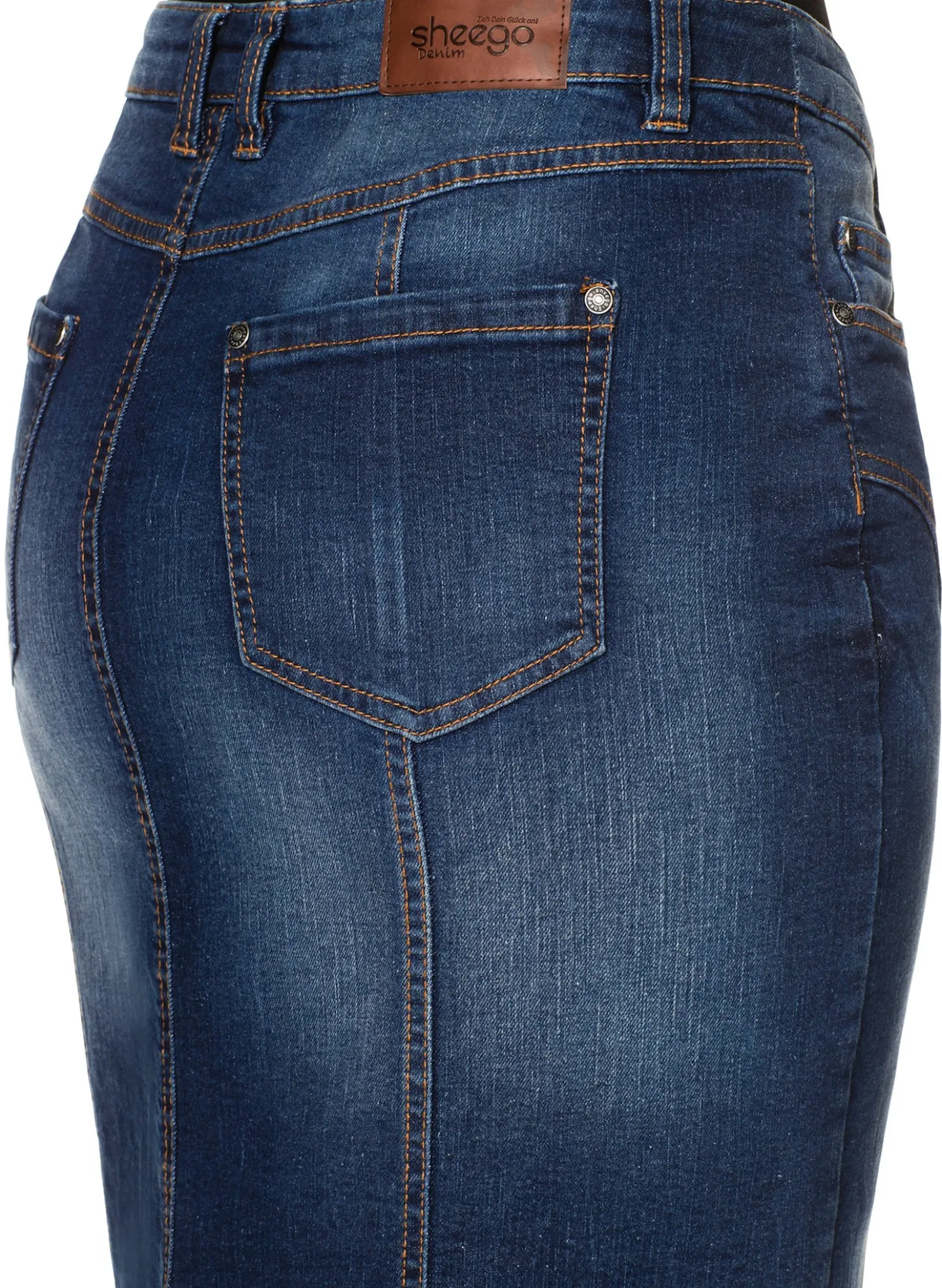 Jeansrock mit Teilungsnähten