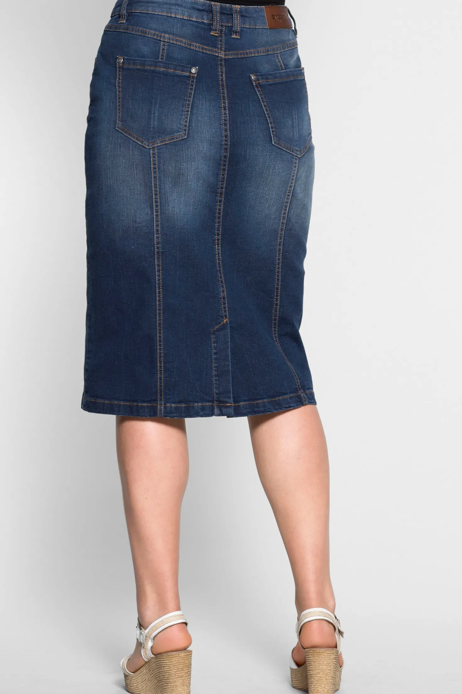 Jeansrock mit Teilungsnähten