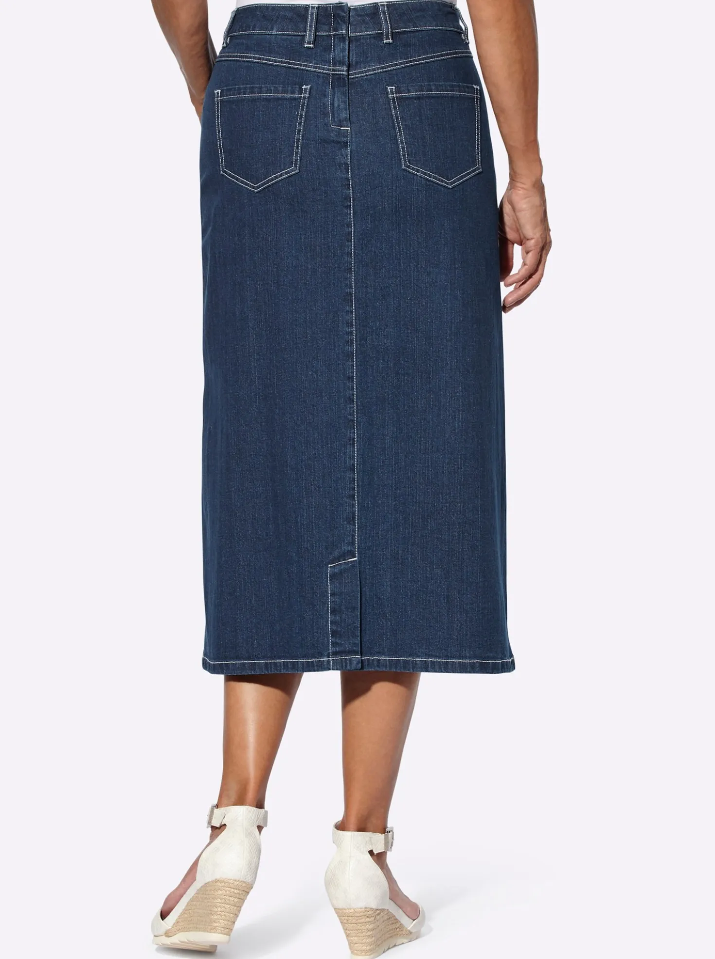 Jeansrock mit Zierknopfleiste