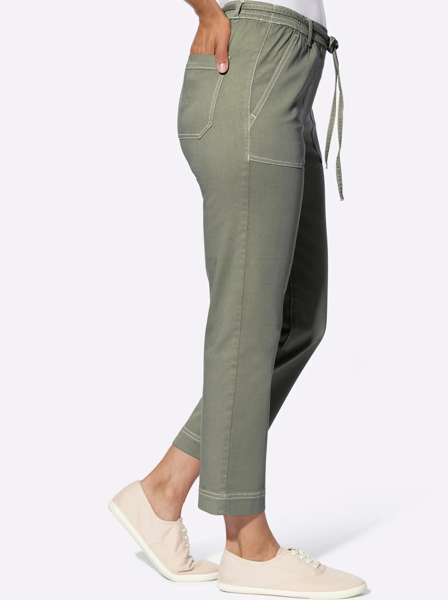 7/8-Jeans Schlupfform, mit Dehnbund