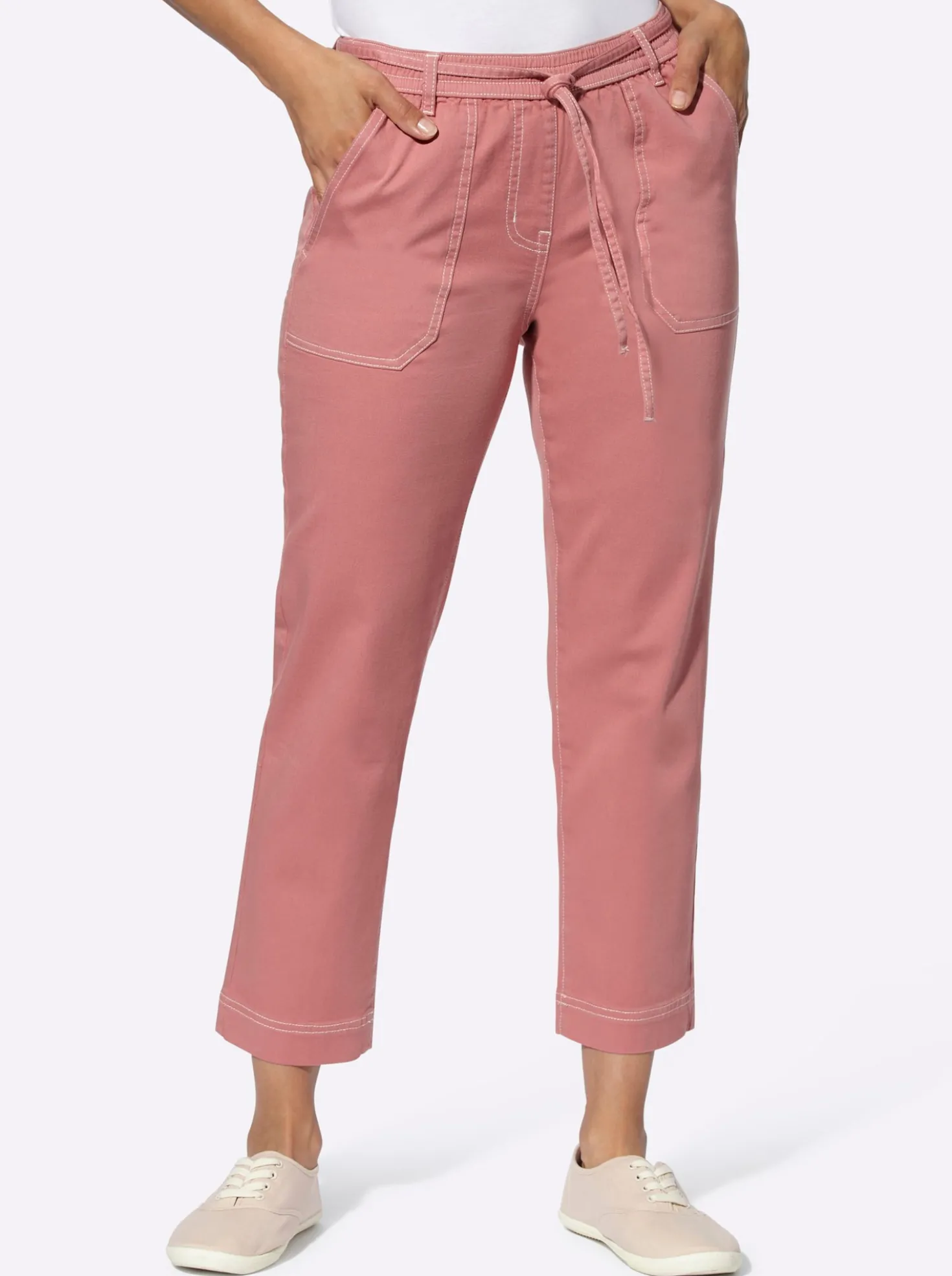 7/8-Jeans Schlupfform, mit Dehnbund