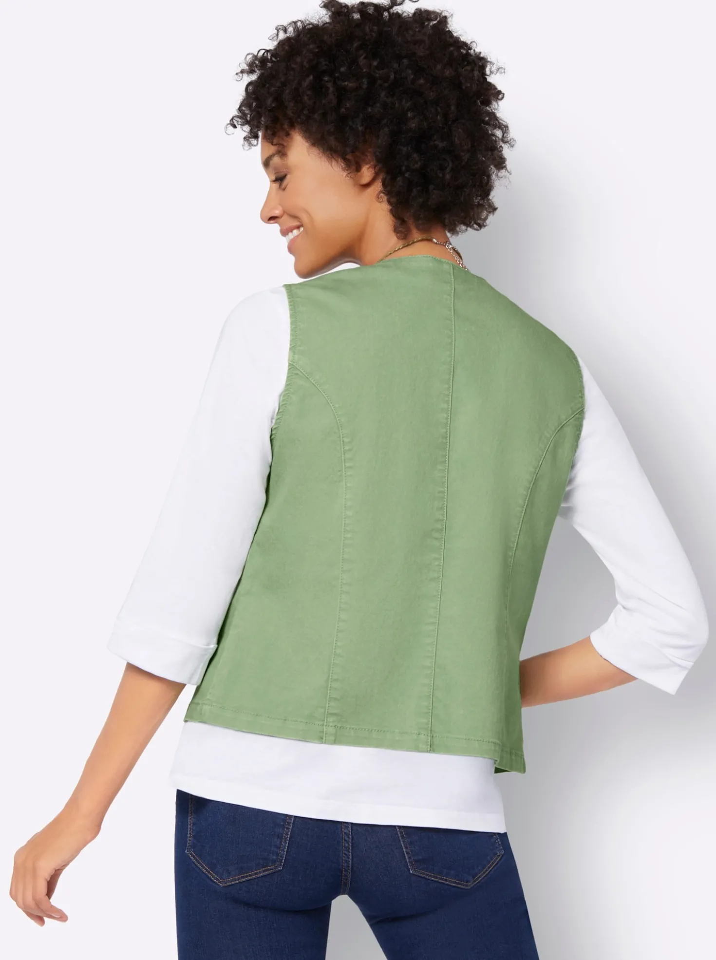 Jeansweste in Stretch-Qualität