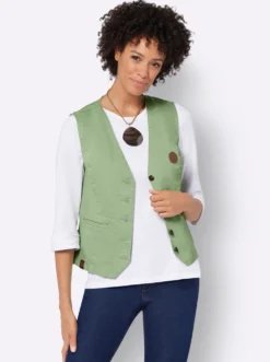 Jeansweste in Stretch-Qualität