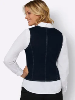 Jeansweste mit tailliertem Schnitt