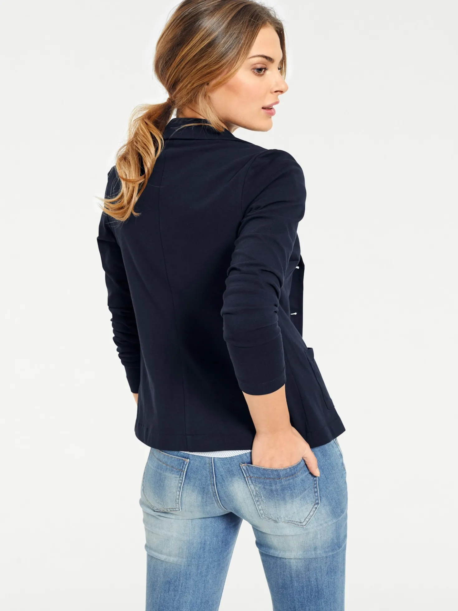 Jerseyblazer aus Baumwolle, ungefüttert