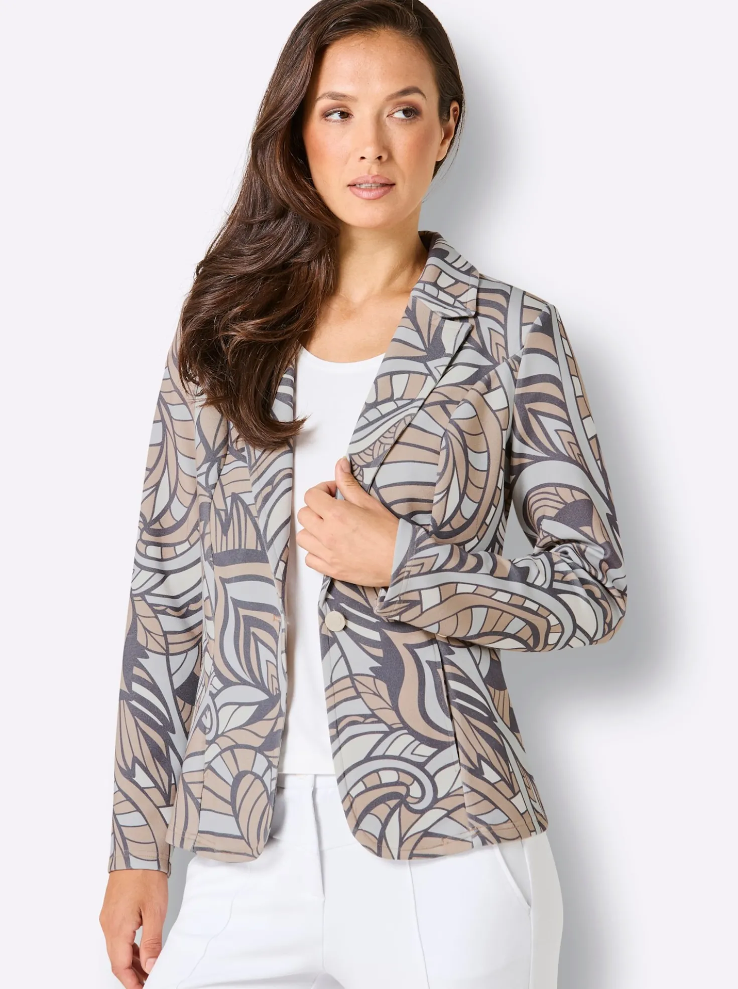 Jerseyblazer mit Allover-Druck