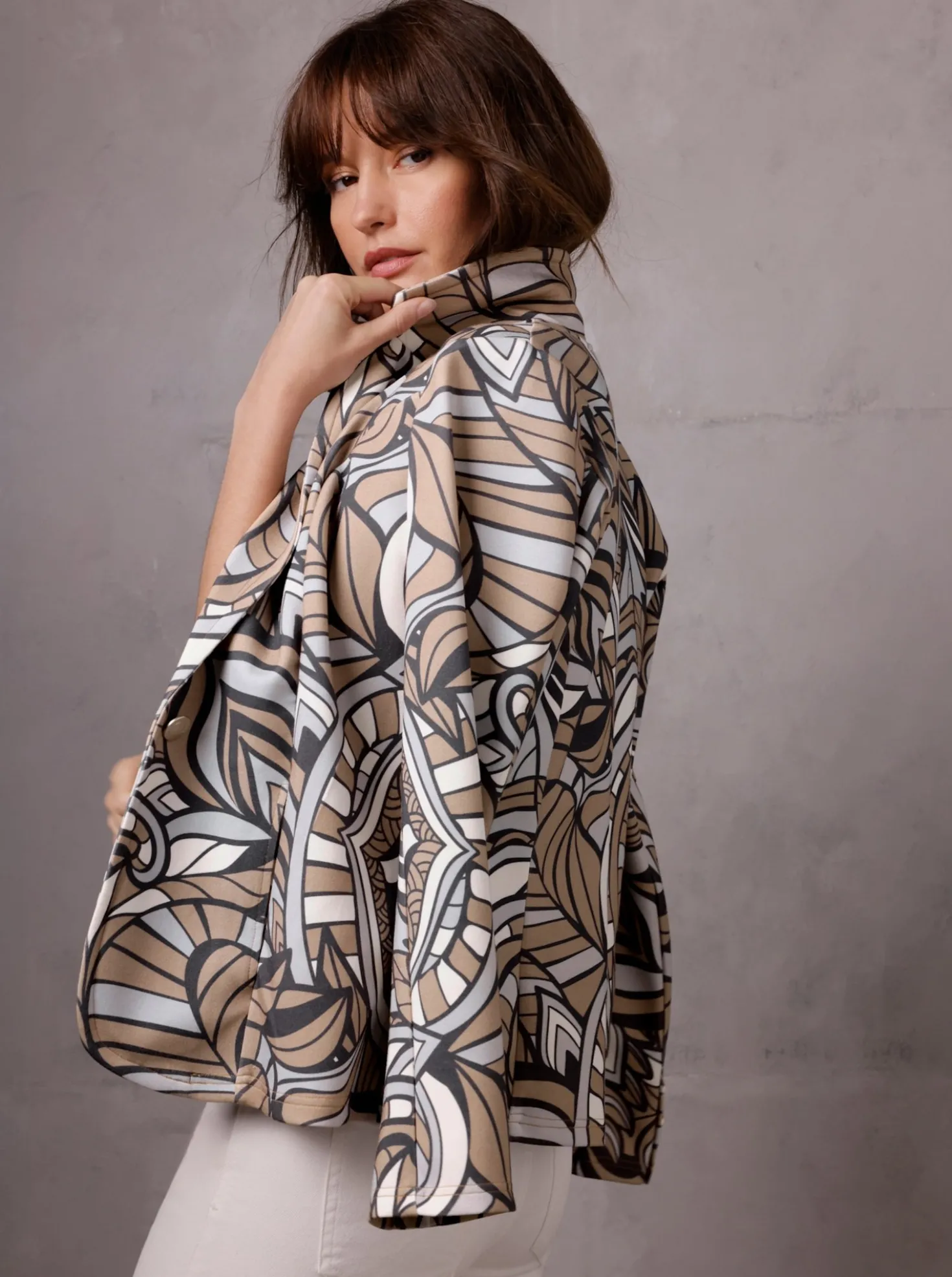 Jerseyblazer mit Allover-Druck