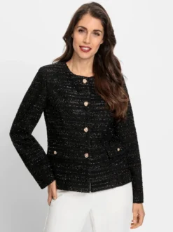 Jerseyblazer mit glitzerndem Effektgarn