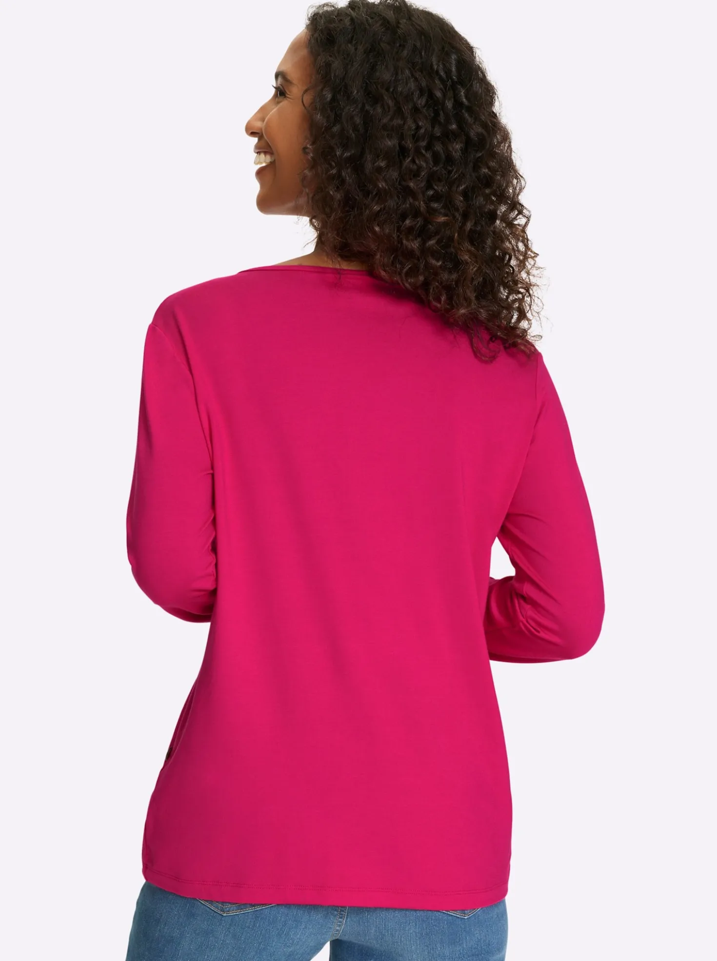 Jersey-Bluse mit Brusttaschen