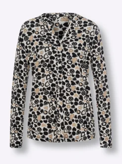 Jersey-Bluse mit Herz-Print