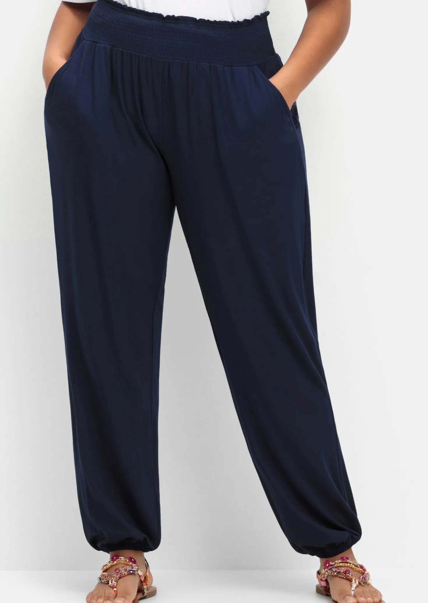 Jerseyhose mit Saum-Gummibündchen