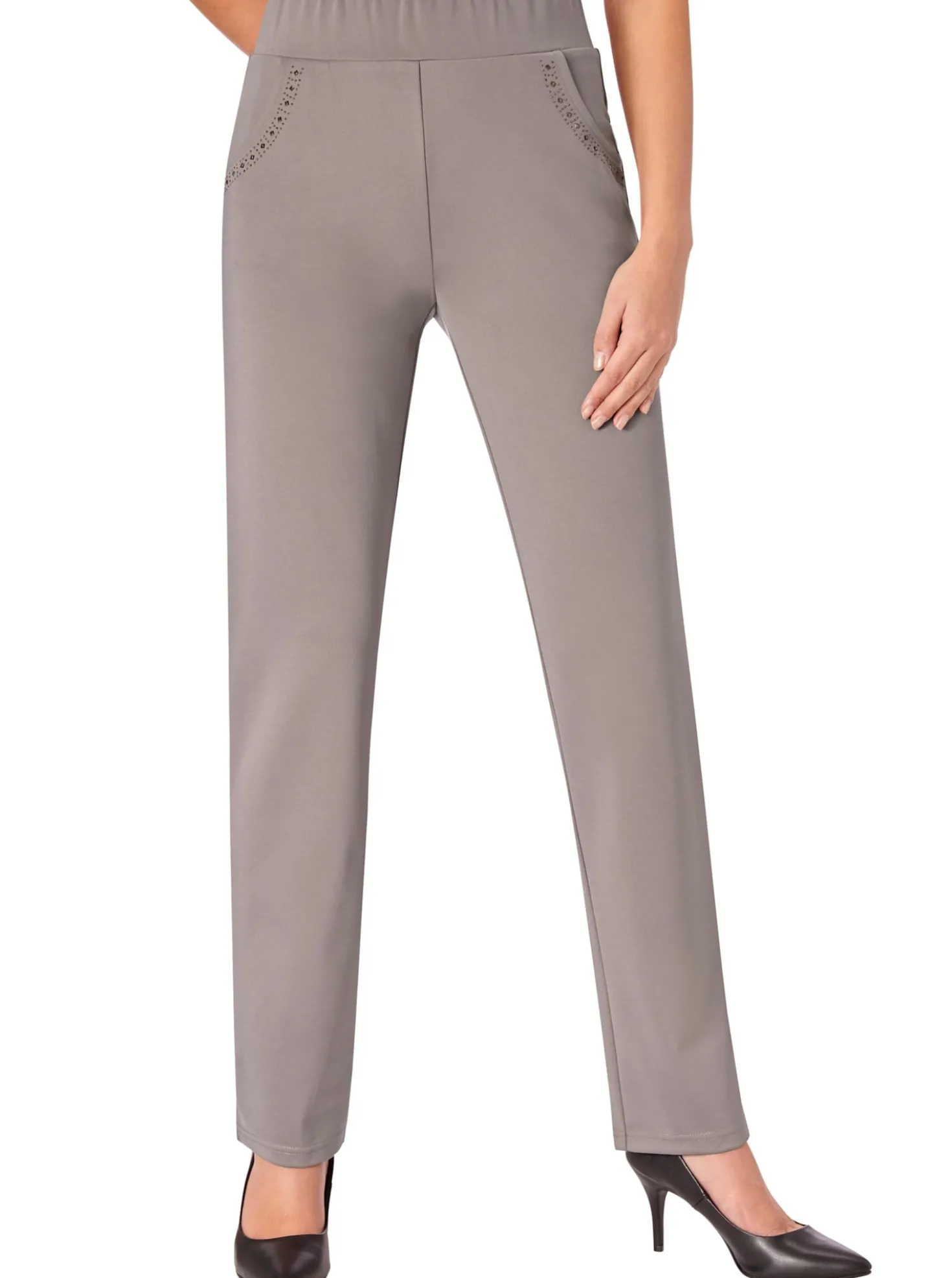Jerseyhose mit Ziersteinchen an den Taschen