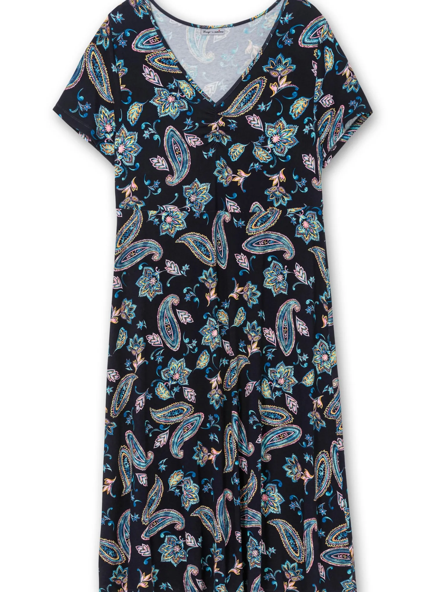 Jerseykleid mit Blumendruck, Midilänge
