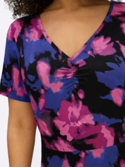 Jerseykleid mit leuchtendem Blumenmuster