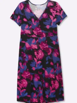 Jerseykleid mit leuchtendem Blumenmuster