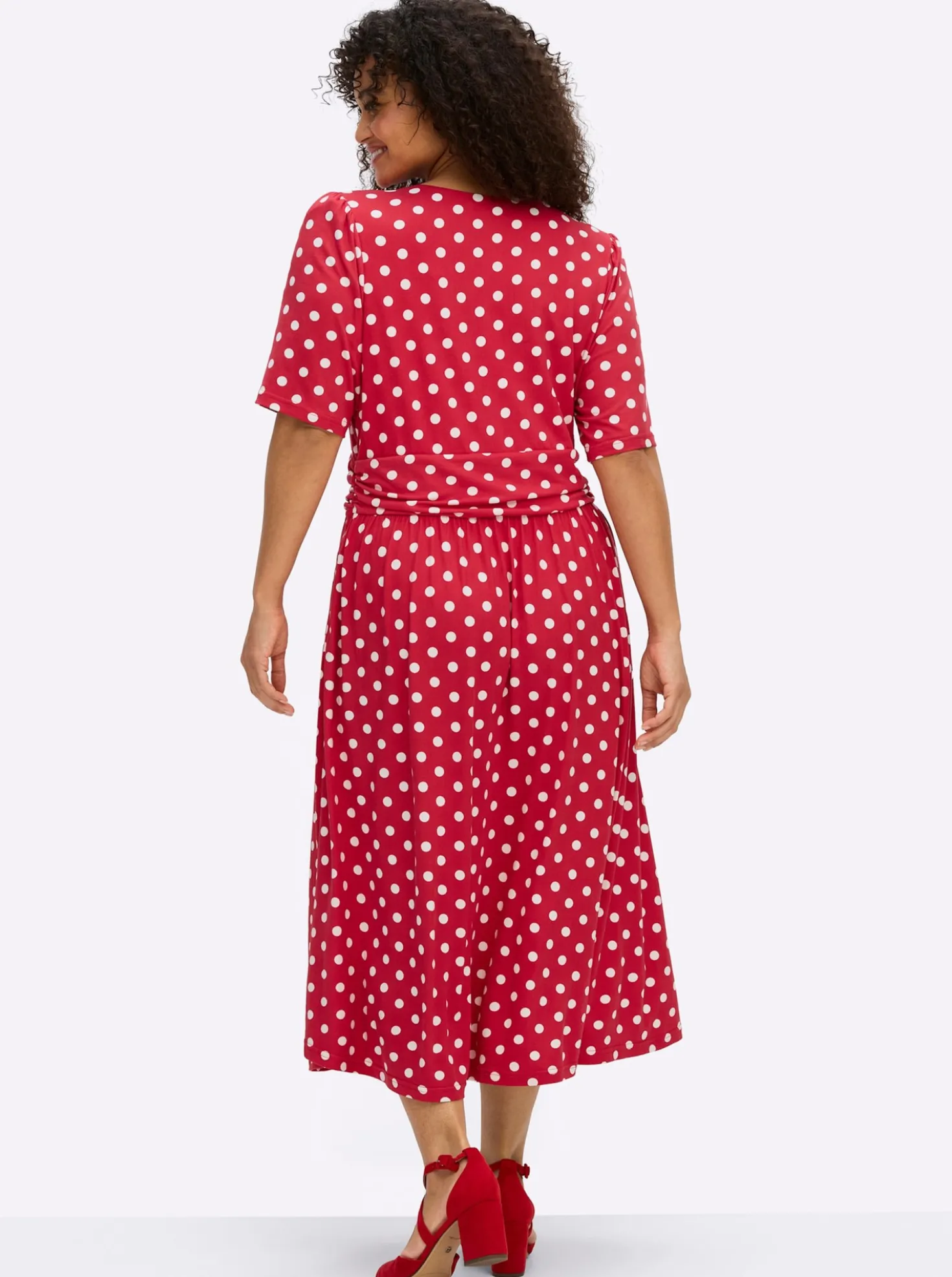 Jerseykleid mit Polka-Dots