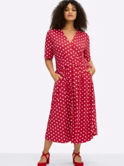 Jerseykleid mit Polka-Dots