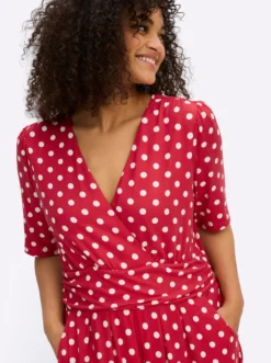 Jerseykleid mit Polka-Dots