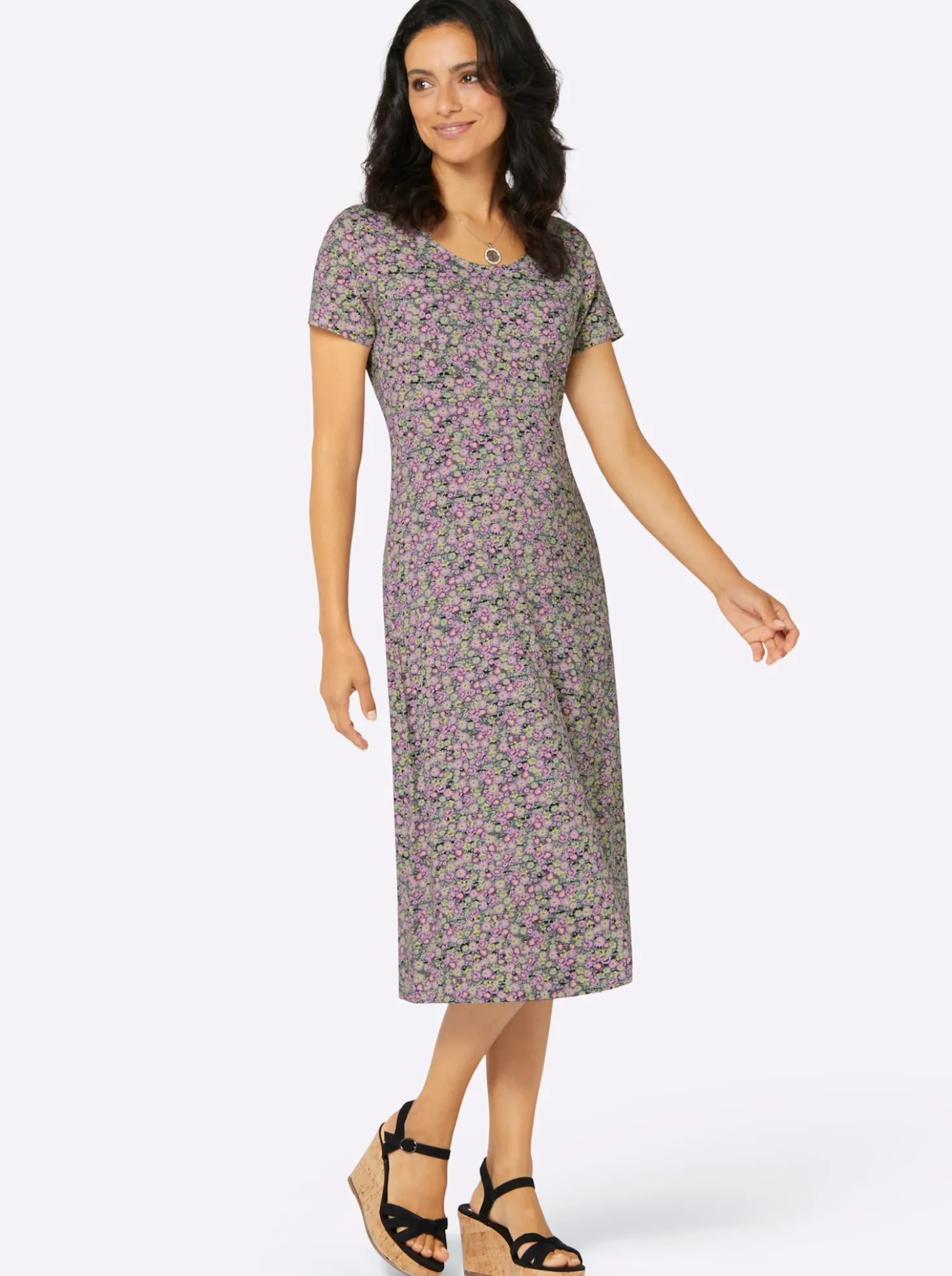 Jerseykleid mit Rücken-Ausschnitt