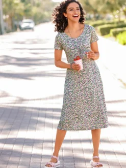 Jerseykleid mit Rücken-Ausschnitt