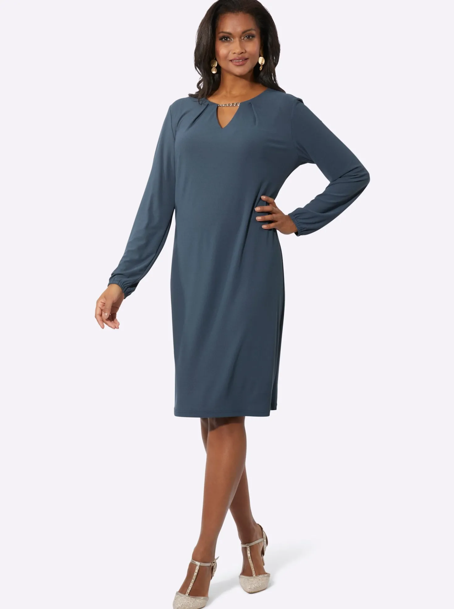 Jerseykleid mit Rückenverschluss