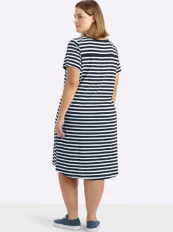 Jerseykleid mit Streifenmuster