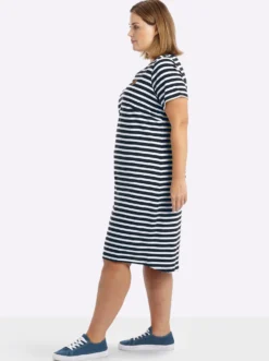 Jerseykleid mit Streifenmuster