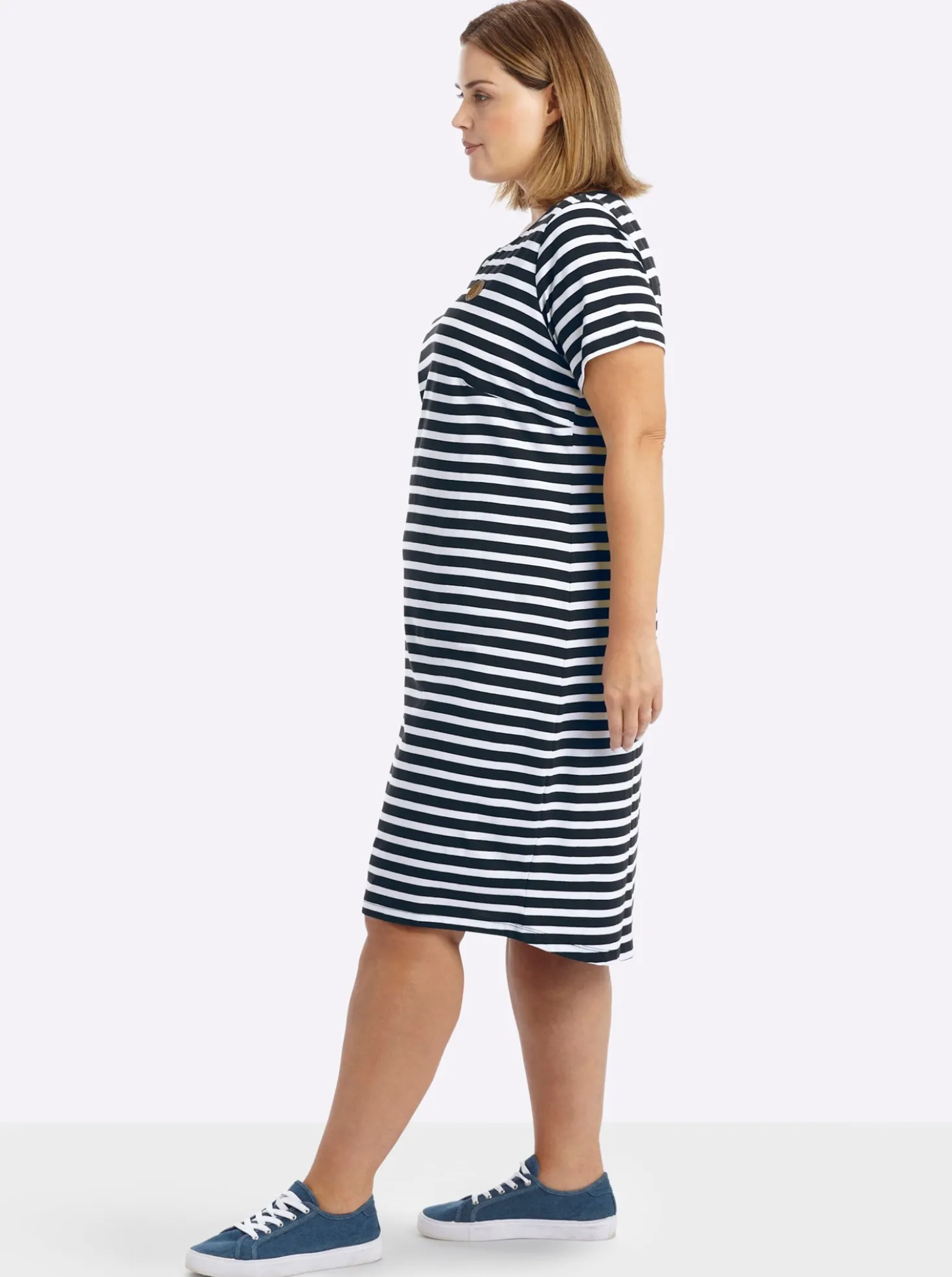 Jerseykleid mit Streifenmuster