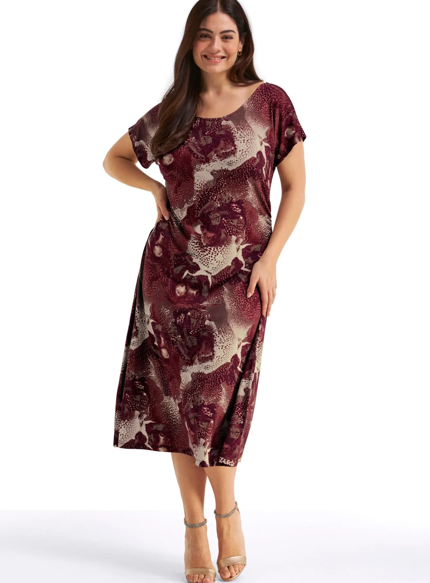 Jerseykleid mit tiefem V-Ausschnitt hinten