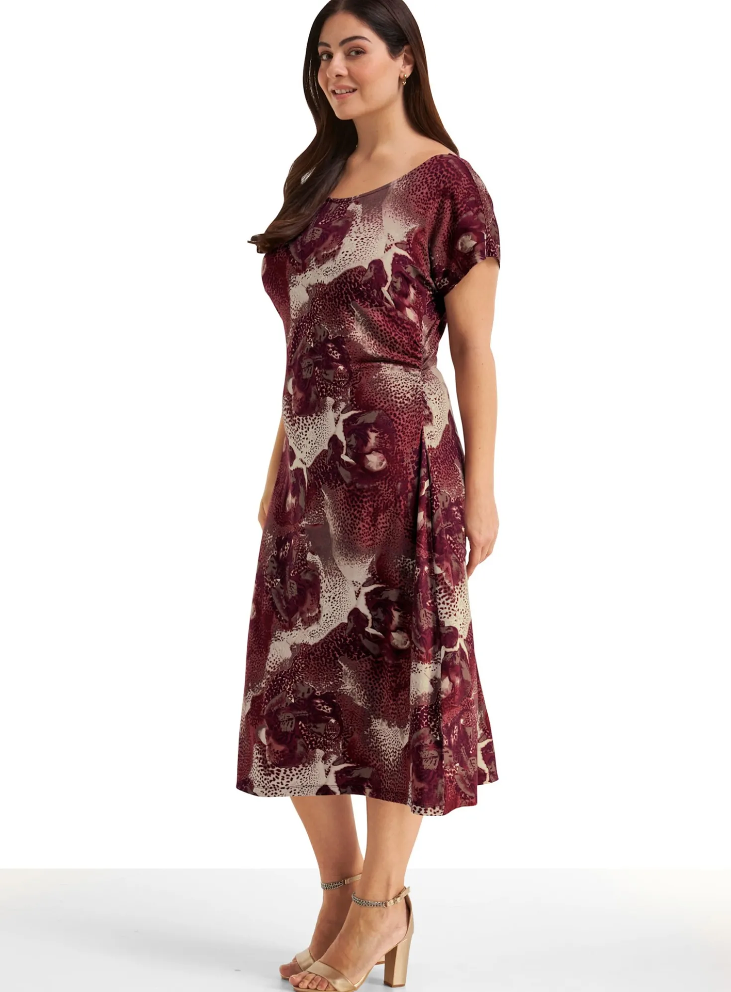 Jerseykleid mit tiefem V-Ausschnitt hinten