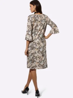 Jerseykleid mit Trompeten-Ärmeln