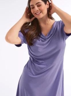 Jerseykleid mit Wasserfall-Ausschnitt