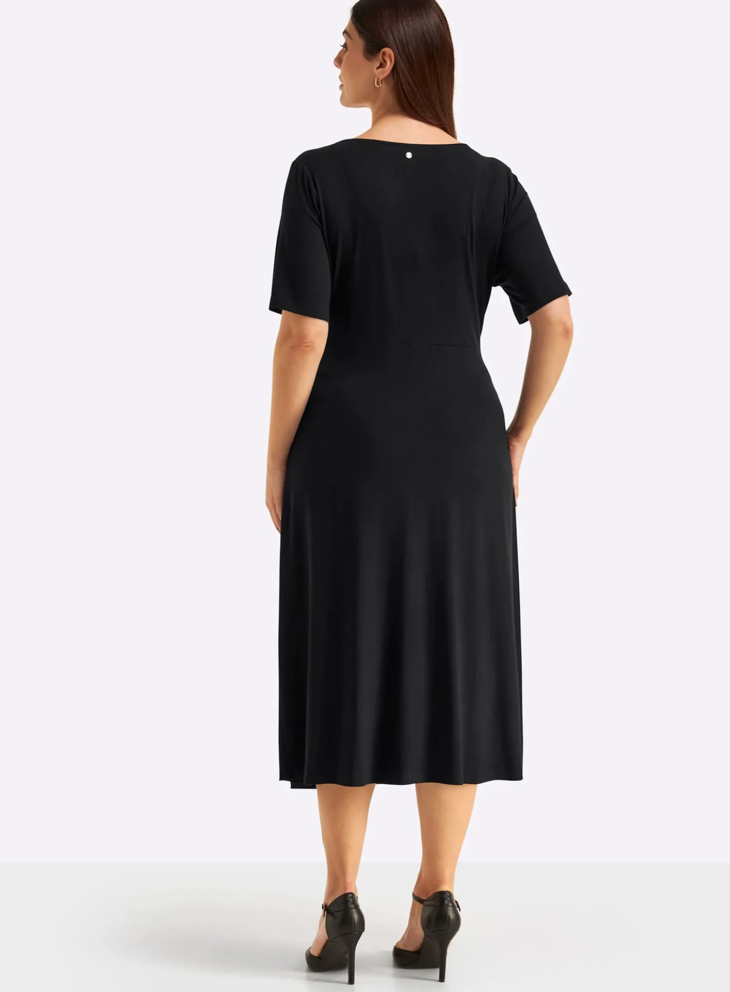Jerseykleid mit Wasserfall-Ausschnitt