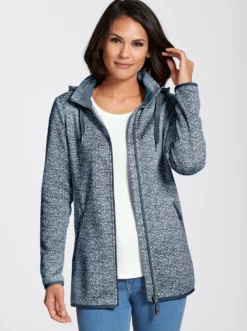 Kapuzenfleecejacke mit abnehmbarer Kapuze
